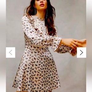 Laura Ashley UO Exclusive Candy Long Sleeve Mini Dress in size M. Brand new.